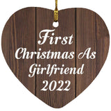 First Christmas As Girlfriend 2022 - Heart Ornament D