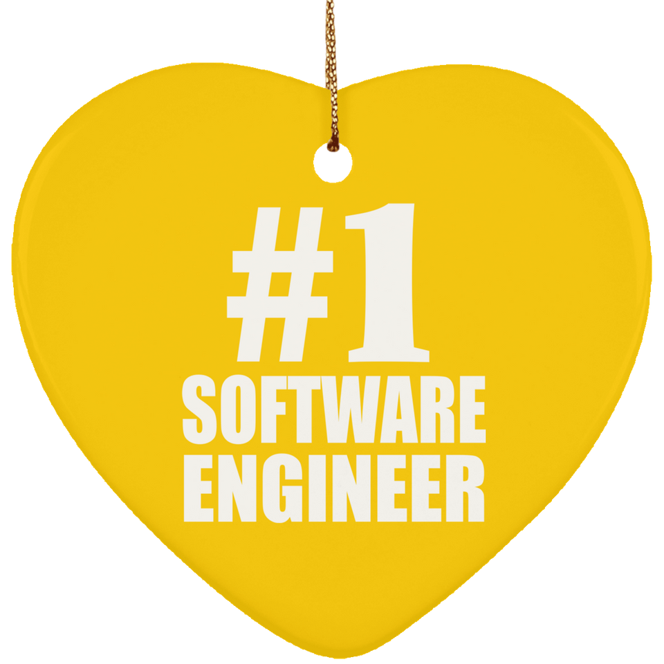 Number One #1 Software Engineer - Heart Ornament