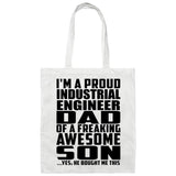 Proud Industrial Engineer Dad Of Awesome Son - Tote Bag White