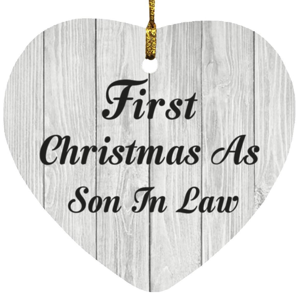 First Christmas As Son In Law - Heart Ornament F
