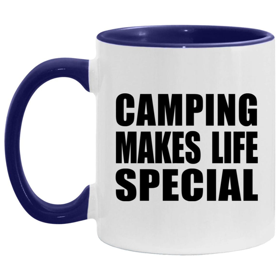 Camping Makes Life Special - 11oz Accent Mug Purple