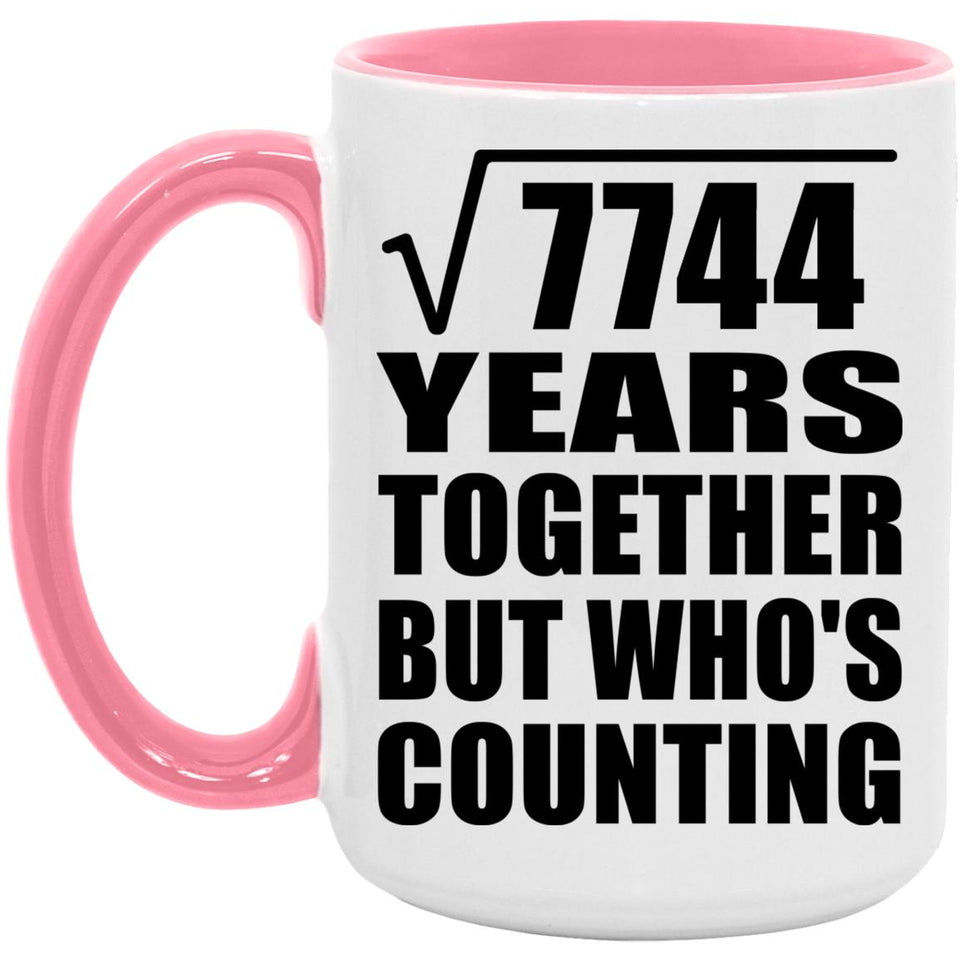 88th Anniversary Square Root of 7744 Years Who's Counting - 15oz Accent Mug Pink