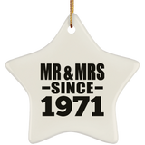 53rd Anniversary Mr & Mrs Since 1971 - Star Ornament