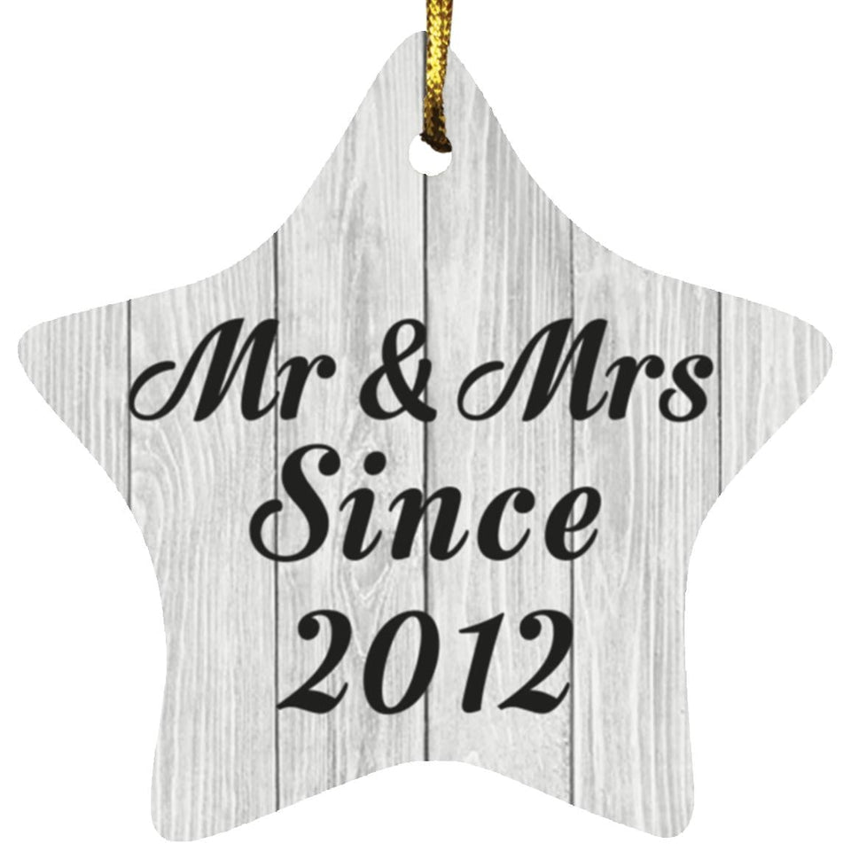 12th Anniversary Mr & Mrs Since 2012 - Star Ornament F