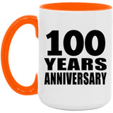 100th Anniversary 100 Years Anniversary - 15oz Accent Mug Orange