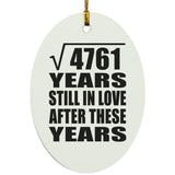 69th Anniversary Square Root of 4761 Years Still In Love - Oval Ornament