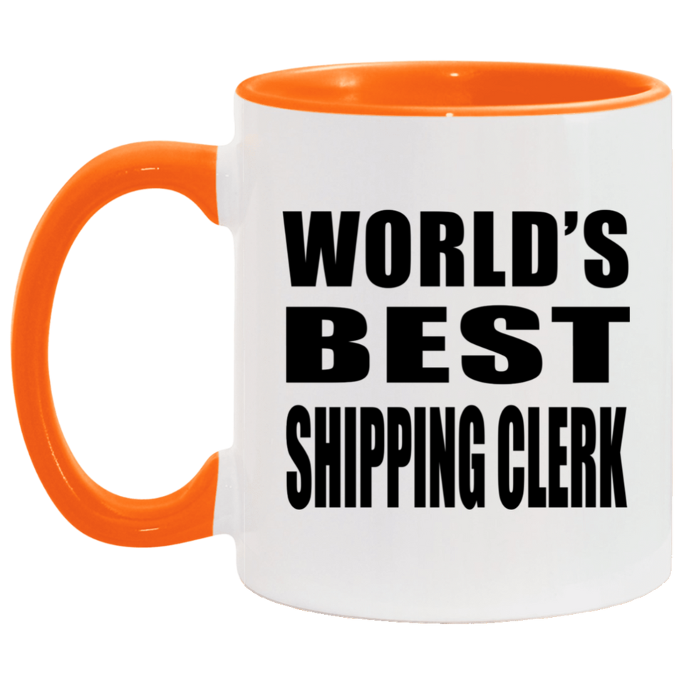 World's Best Shipping Clerk - 11oz Accent Mug Orange