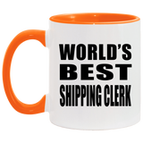 World's Best Shipping Clerk - 11oz Accent Mug Orange