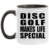 Disc Golf Makes Life Special - 11oz Accent Mug Black