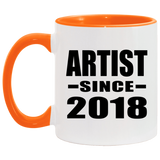 Artist Since 2018 - 11oz Accent Mug Orange