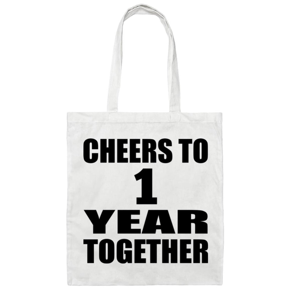 1st Anniversary Cheers To 1 Year Together - Tote Bag White