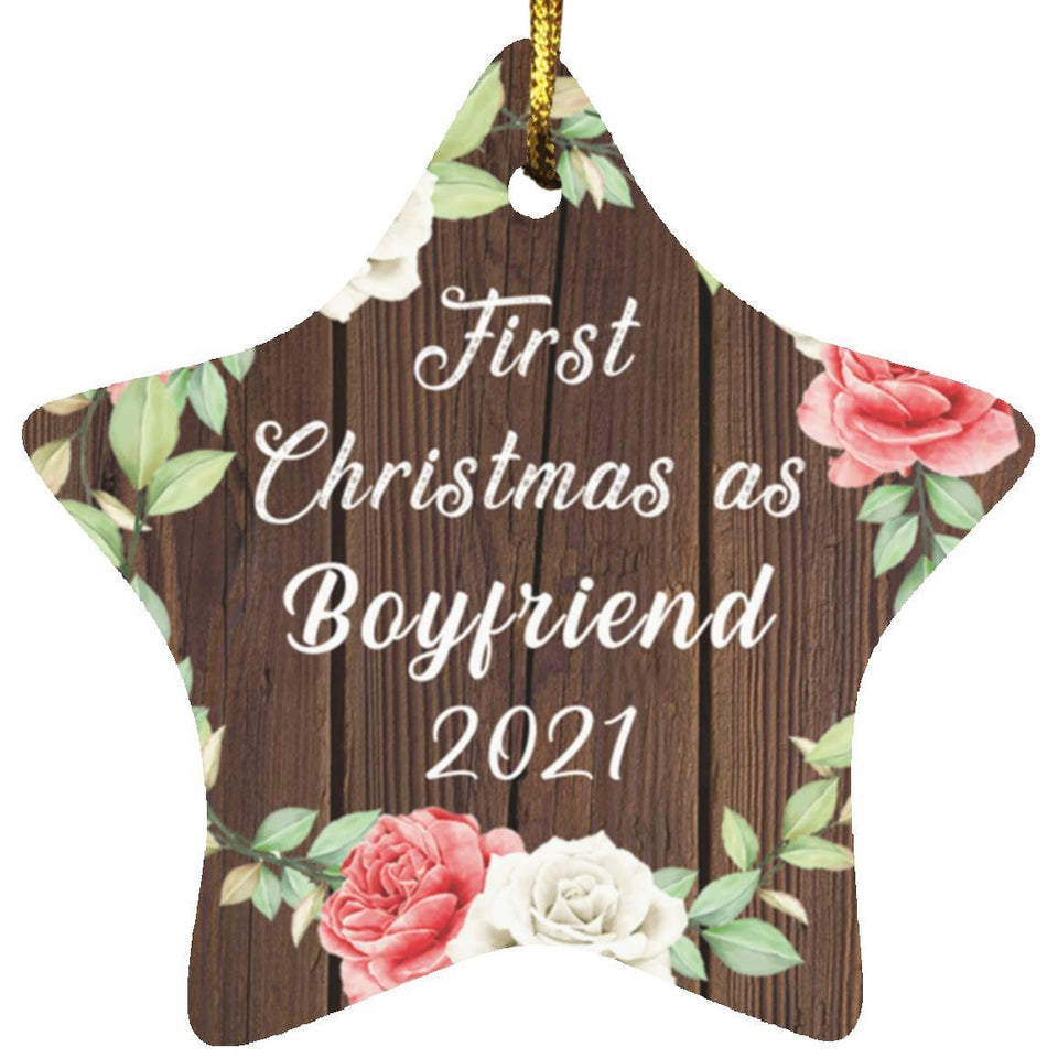 First Christmas As Boyfriend 2021 - Star Ornament A