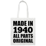84th Birthday Made in 1940 All Parts Original - Tote Bag White