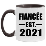Fiancee Established EST. 2021 - 11oz Accent Mug Black