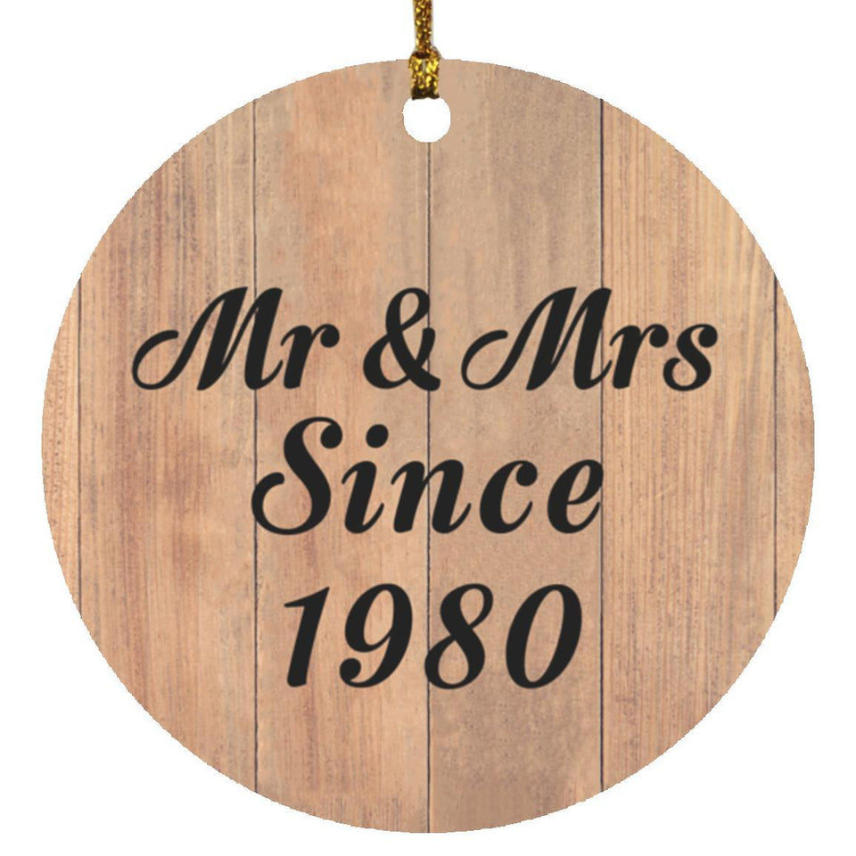 44th Anniversary Mr & Mrs Since 1980 - Circle Ornament C