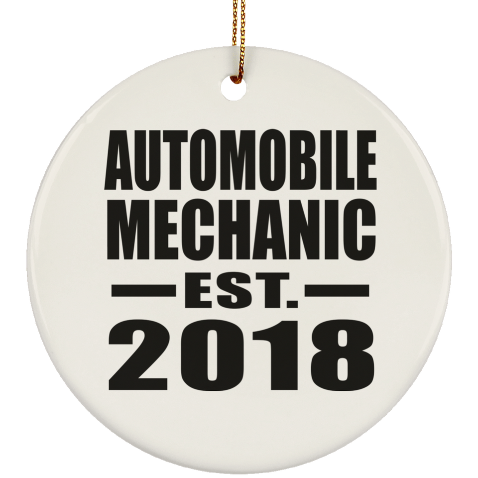 Automobile Mechanic Established EST. 2018 - Circle Ornament