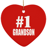 Number One #1 Grandson - Heart Ornament