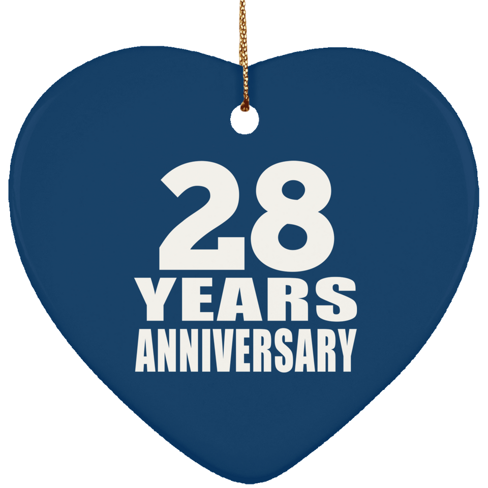 28th Anniversary 28 Years - Heart Ornament