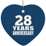 28th Anniversary 28 Years - Heart Ornament