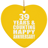 Happy 39th Anniversary 39 Years & Counting - Heart Ornament