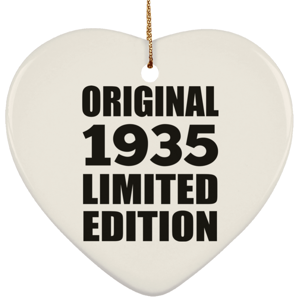 89th Birthday Original 1935 Limited Edition - Heart Ornament