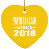 Father In Law Since 2018 - Heart Ornament