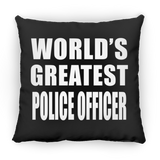 World's Greatest Police Officer - Throw Pillow Black