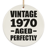 54th Birthday Vintage 1970 Aged Perfectly - Circle Ornament