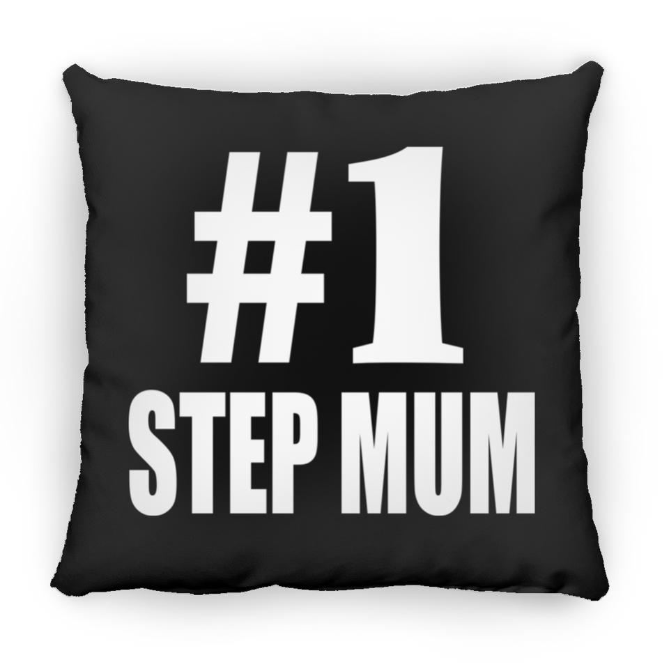 Number One #1 Step Mum - Throw Pillow Black