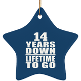 14th Anniversary 14 Years Down Lifetime To Go - Star Ornament