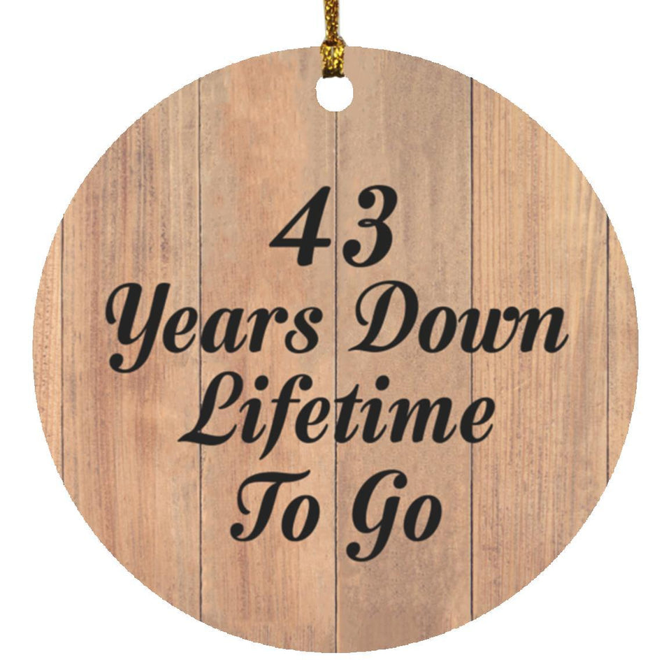 43rd Anniversary 43 Years Down Lifetime To Go - Circle Ornament C