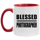 Blessed Photographer - 11oz Accent Mug Red