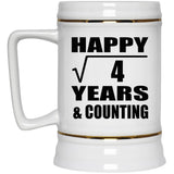Happy 2nd Anniversary Square Root of 4 Years & Counting - Beer Stein