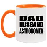 Dad Husband Astronomer - 11oz Accent Mug Orange