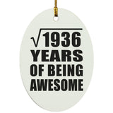 44th Birthday Square Root of 1936 Years of Being Awesome - Oval Ornament