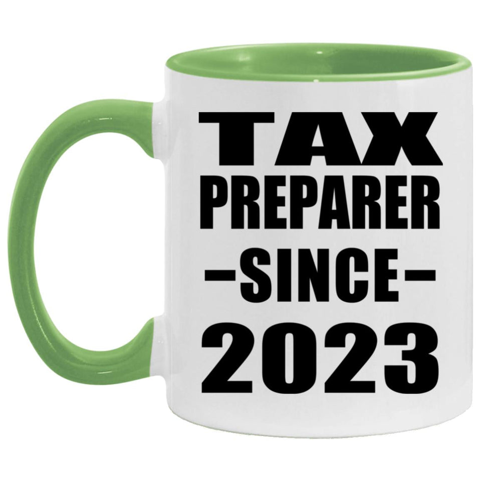 Tax Preparer Since 2023 - 11oz Accent Mug Green