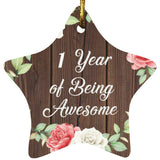 1st Birthday 1 Year Of Being Awesome - Star Ornament A