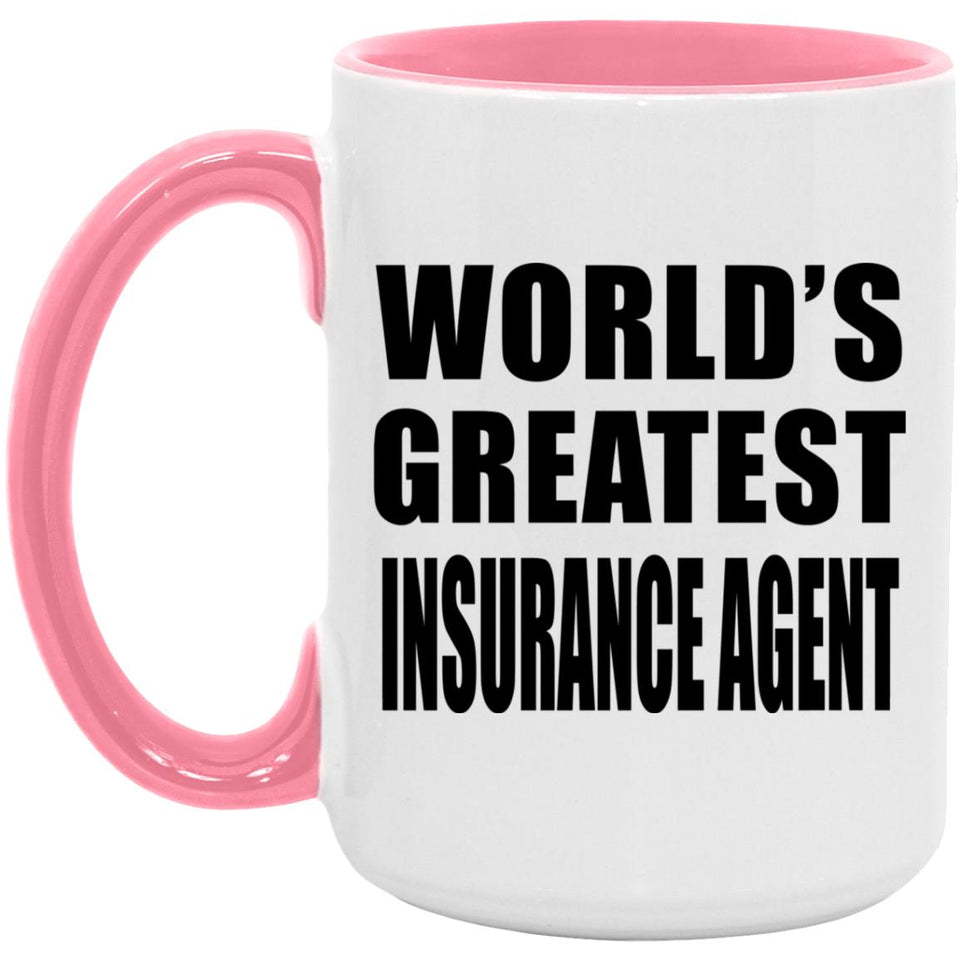 World's Greatest Insurance Agent - 15oz Accent Mug Pink