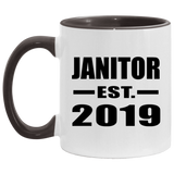 Janitor Established EST. 2019 - 11oz Accent Mug Black