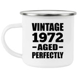 52nd Birthday Vintage 1972 Aged Perfectly - 12oz Camping Mug
