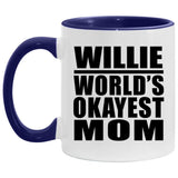 Willie World's Okayest Mom - 11oz Accent Mug Purple