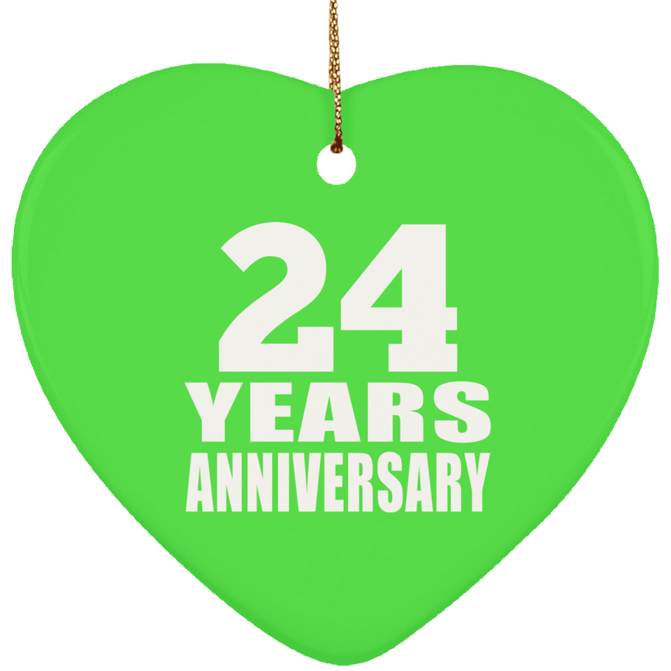 24th Anniversary 24 Years - Heart Ornament
