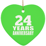 24th Anniversary 24 Years - Heart Ornament