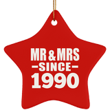34th Anniversary Mr & Mrs Since 1990 - Star Ornament