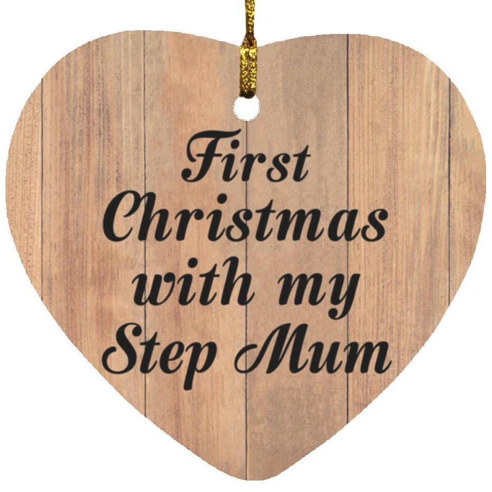 First Christmas With My Step Mum - Heart Ornament C