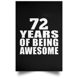 72nd Birthday 72 Years Of Being Awesome - Poster Portrait