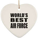 World's Best Air Force - Heart Ornament