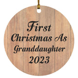 First Christmas As Granddaughter 2023 - Circle Ornament C