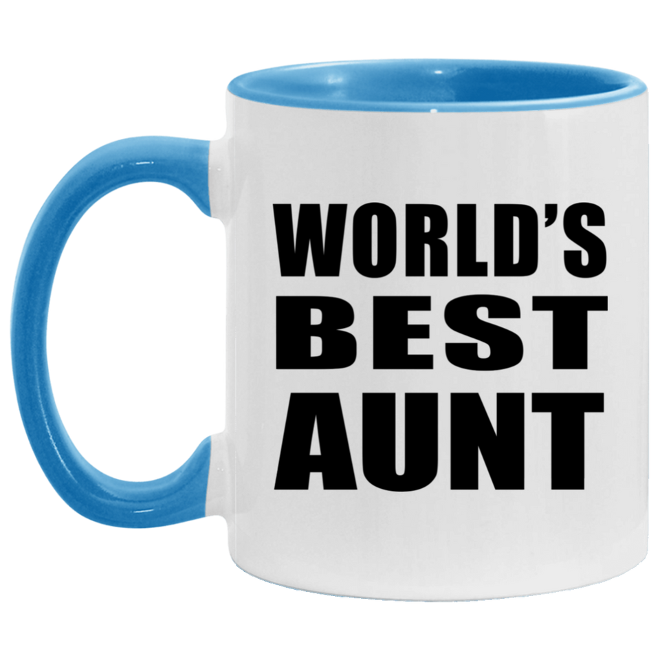 World's Best Aunt - 11oz Accent Mug Blue