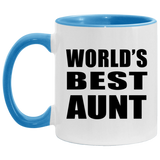 World's Best Aunt - 11oz Accent Mug Blue